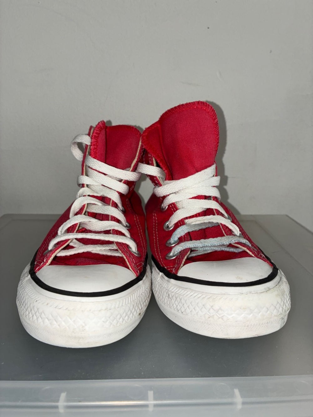 Converse Red High-Top Kids Sneakers with White Laces
